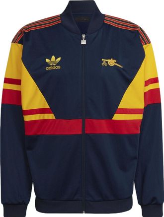 adidas originals Colorblock Stripe Logo Embroidered Soccer/Football Sports Jacket Arsenal Navy Blue HM4832