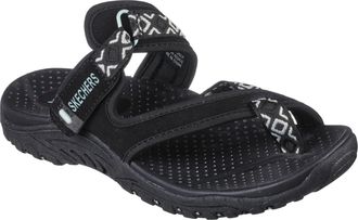 Skechers Womens Reggae Irie Mon Zehensandalen mit Mehreren Riemen Sport Sandal, Black White, 5 UK