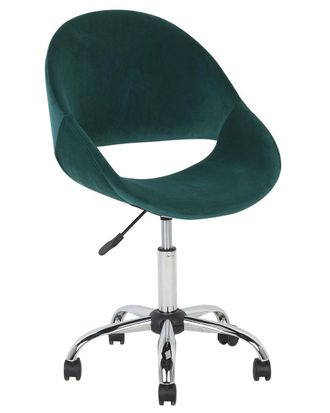 Beliani Silla de oficina giratoria terciopelo verde esmeralda