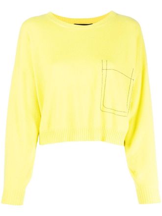 Fabiana Filippi long-sleeve pocket-detail sweater - Yellow