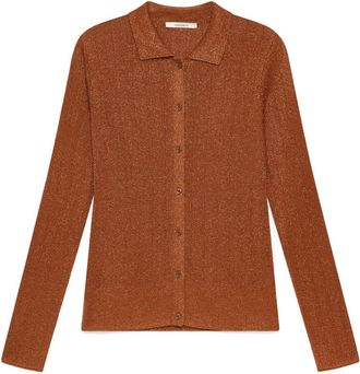 Maliparmi Maliparmi - Lurex Rib Cardigan - Dames - Truien - Bruin - Maat: XS Viscose