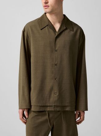 LE17SEPTEMBRE Mens Overlaid effect cabana shirt