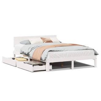 Berkfield Home Bed Frame with Drawers without Mattress White 120x200 cm | Size: Small Double