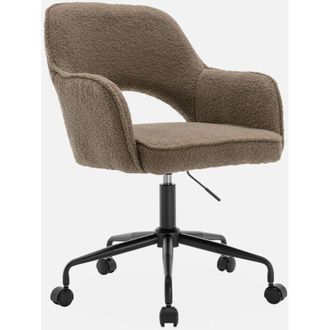 Sweeek Silla de oficina con ruedas en borreguito y base negra