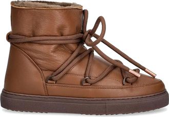 INUIKII leather lace-up boots - women - Calf Leather/Rubber/Wool - 36 - Brown