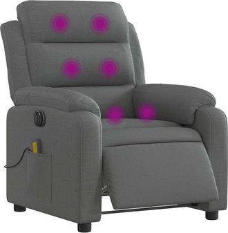 vidaXL Vidaxl - Sill&oacute;n Reclinable De Masaje El&eacute;ctrico Tela Gris Oscuro