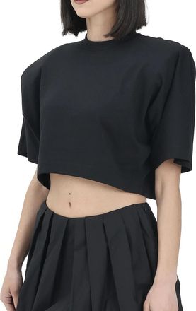 Pinko Black Cotton Short T-shirt