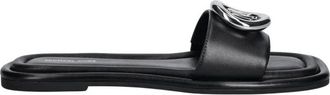Michael Kors Milan Slide - Dames - Sandalen - Zwart - 37 EU - Leer - Schoenen
