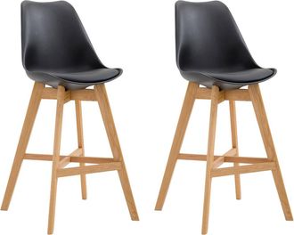 Clp Clp - Set De 2 Taburetes Cannes Asiento En Polipropileno Negro Natural