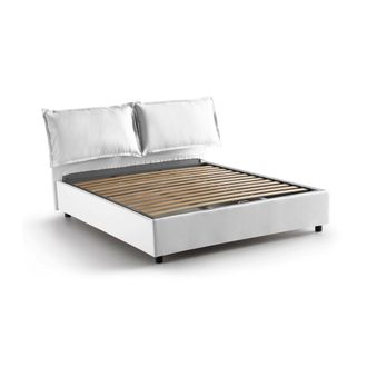Dmora Dmora - Cama Matrimonial Dgnahor, Cama Contenedor Con Revestimiento De Tela, 100% Made In Italy, Apertura Frontal, Adecuado Para Colch&oacute;n Cm 140x200, B