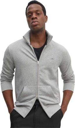 GANT Felpa con zip Shield - - Sweatshirts & Hoodies - Uomo - Grigio - 3XL