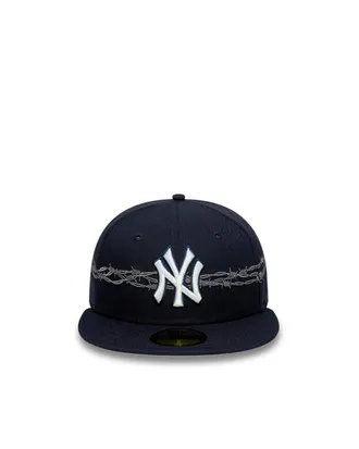 New Era 60915749 Embroidered Barbed Wire Baseball Cap - Navy