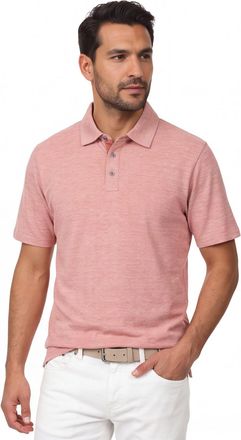 Casamoda Casa Moda polo roze gem&ecirc;leerd regular fit