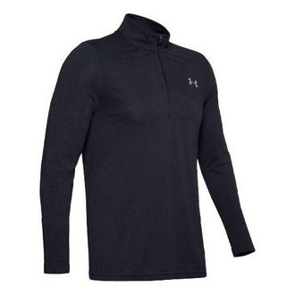 Under Armour Mens Under Armour Seamless 1/2 Zipper Sports Long Sleeves T-shirt Black 1351452-001