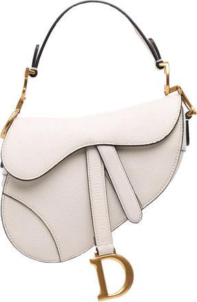 Dior Pre-owned Womens Saddle Vintage Handbag - White Leather - One Size