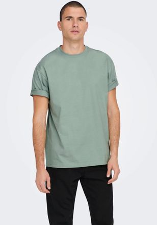 Only & Sons T-Shirt ONLY & SONS ONSFRED LIFE RLX SS TEE NOOS, Herren, Gr. L, gr&uuml;n (chinois gr&uuml;n), Single Jersey, Obermaterial: 100% Baumwolle, unifarben, bequem n