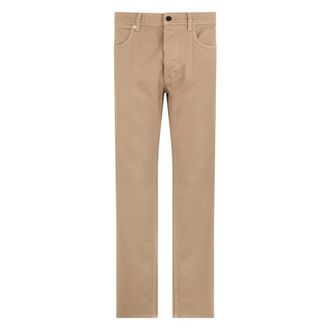 Stone Island Straight Jeans, male, Beige, Size: W33 Straight Cotton Pants