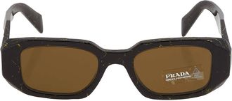 Prada Dark Brown Rectangular Ladies Sunglasses PR 17WS 19D01T 49
