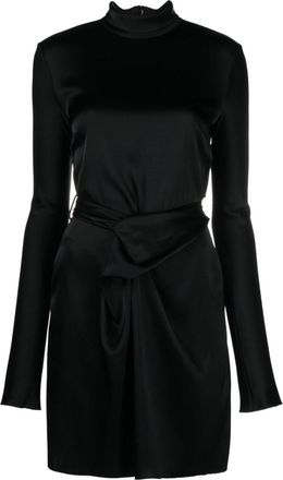 Nanushka Charon twisted satin dress - women - Polyester/Triacetate - L - Black