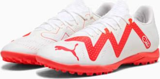 Puma Mens PUMA Future Play Turf White Fire Orchid Leather Soccer Cleats NIN1094