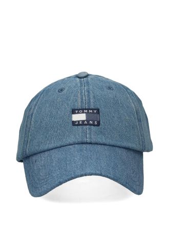 Tommy Jeans logo-patch washed baseball cap - men - Cotton - One Size - Blue