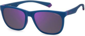 Polaroid Purple Mirror Square Unisex Sunglasses PLD 2140/S 0802/MF 55