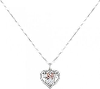 Disney Womens C903048TZWL-P-PH Ladies Minnie Necklace - Silver - One Size
