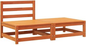 vidaXL Sof&aacute; Jard&iacute;n Sin Reposabrazos Con Reposapi&eacute;s Madera Pino Marr&oacute;n Vidaxl