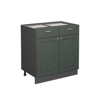 Vicco Mueble Bajo De Cocina Fame-line, Verde Dorado Casa De Campo, 80 Cm Sin Encimera Vicco