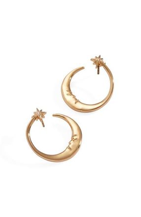 Alex and Ani Crescent Moon Hoop Earrings in Gold at Nordstrom
