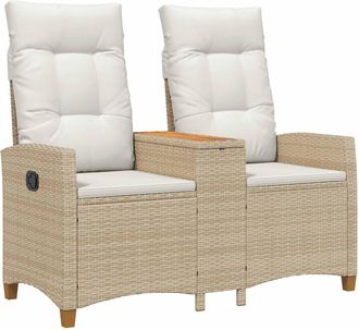 vidaXL Banco Reclinable Con Mesa 2 -seater 126 X 65 X 112 Cm Vidaxl
