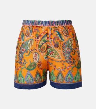 Etro Paisley high-rise shorts