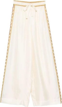 Zimmermann Luna Retro Track Pant - Dames - Wijde Broeken - Beige - XS - Broeken