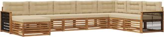 vidaXL Conjunto De Sof&aacute;s De Exterior 8 Uds. Natural Y Beige Vidaxl