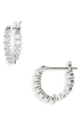 Swarovski Matrix Swarovski Crystal Mini Hoop Earrings in White at Nordstrom