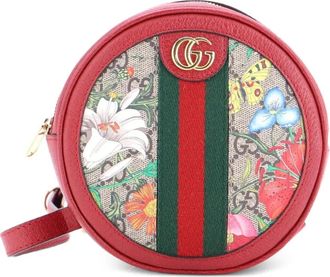 Gucci Ophidia Round Flora GG Coated Canvas Mini backpack - Marrone