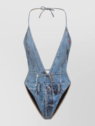 Diesel printed v-neck one-piece swimsuit