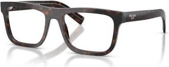 Prada 55mm Rectangle optical glasses in Tortoise at Nordstrom