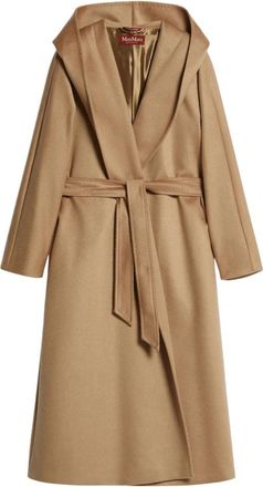 Max Mara Wollen Jas met Kimonomouwen - Dames - Trenchcoats - Beige - XS - Wol - Jassen