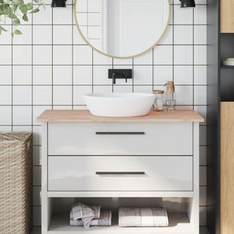 vidaXL Encimera De Ba&ntilde;o Madera Maciza De Haya 100x50x1,5 Cm Vidaxl