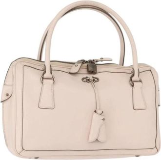 Ferragamo Pre-owned Handbags, female, Pink, Size: ONE SIZE Pre-owned Leather Handbag