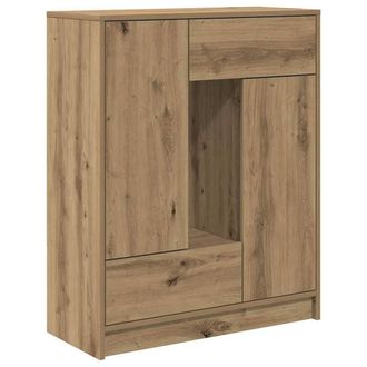 Berkfield Home Sideboard with Drawers & Doors Artisan Oak 73x31x90 cm in Brown | Size: 73 x 31 x 90 cm