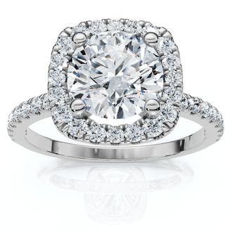 Pompeii3 Platinum 1 ct Diamond Engagement Ring Cushion Halo Ring
