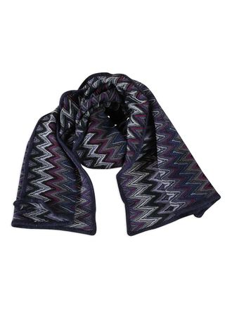 Missoni Sciarpa con motivo a zig zag - Blu