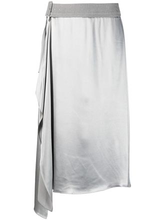 Fendi Midi-rok met satijnen afwerking - Zilver