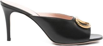 Valentino Garavani Black Logo Leather Heels