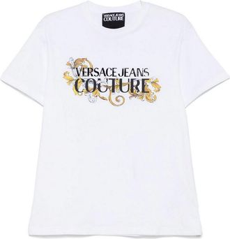 Versace Jeans Couture White T-Shirt With Front Logo