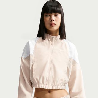 Nike Womens Nike Sportswear Shrunken Track Jacket in White | IF0216-103