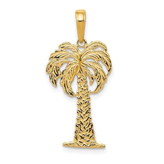 Diamond2Deal 14k Gold Palm Tree Pendant
