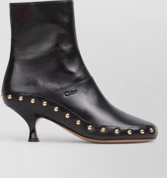 Chlo&eacute; leather studded ankle boots